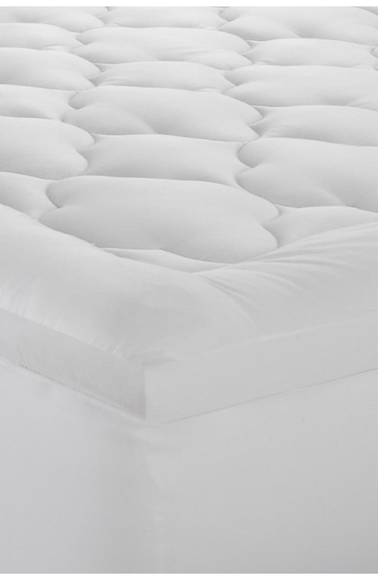 ELLA JAYNE HOME 2" Loft 100% Cotton Plush Gel Fiber Filled Cal King Mattress Topper - 72"x84", Main, color, White