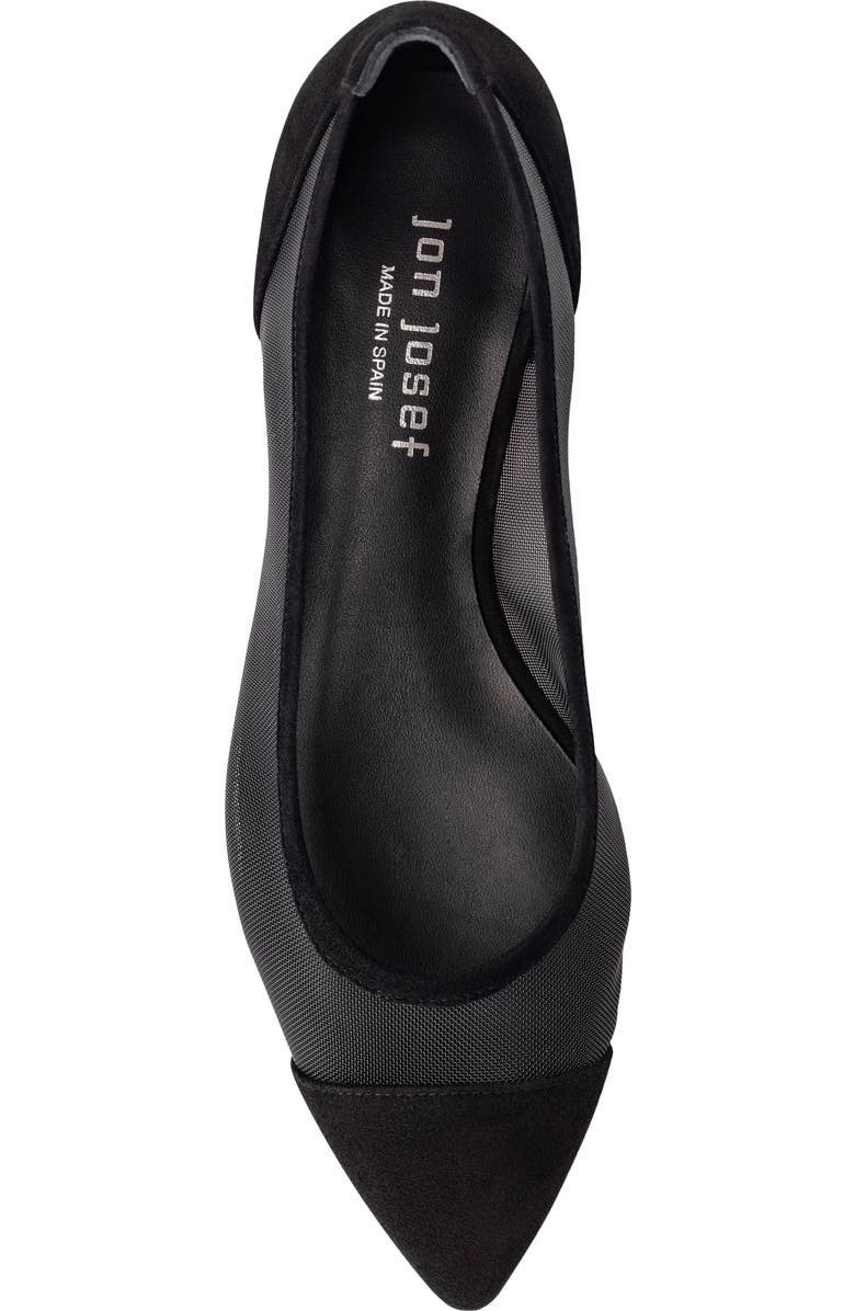 Jon Josef Ray Pointed Toe Flat, Alternate, color, Black Suede Combo