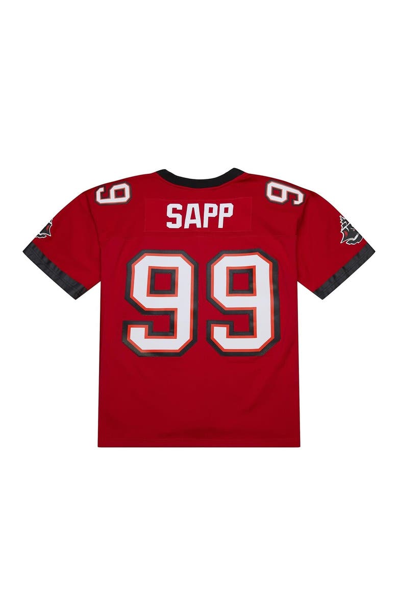 Men's Mitchell & Ness Warren Sapp Red Tampa Bay Buccaneers 2002 Legacy Replica Jersey, Main, color, Red