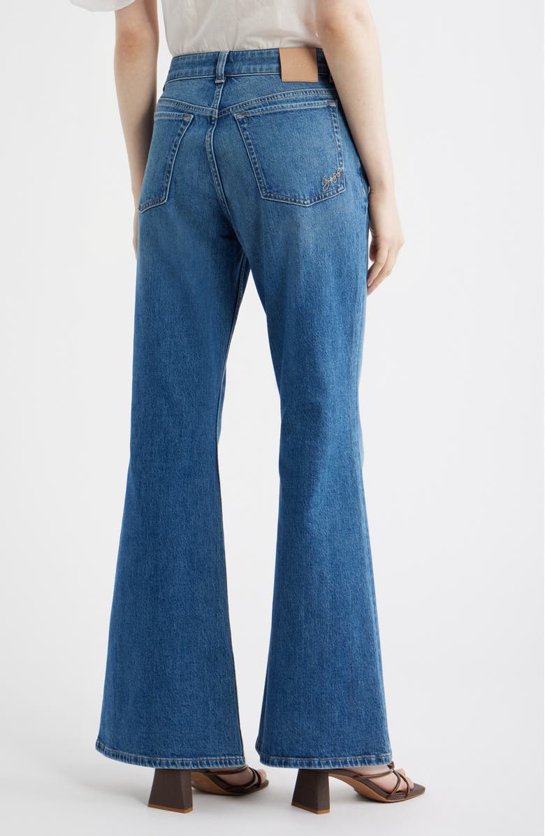 BOSS Orange The Soft Bootcut Jeans, Alternate, color, Dark Blue