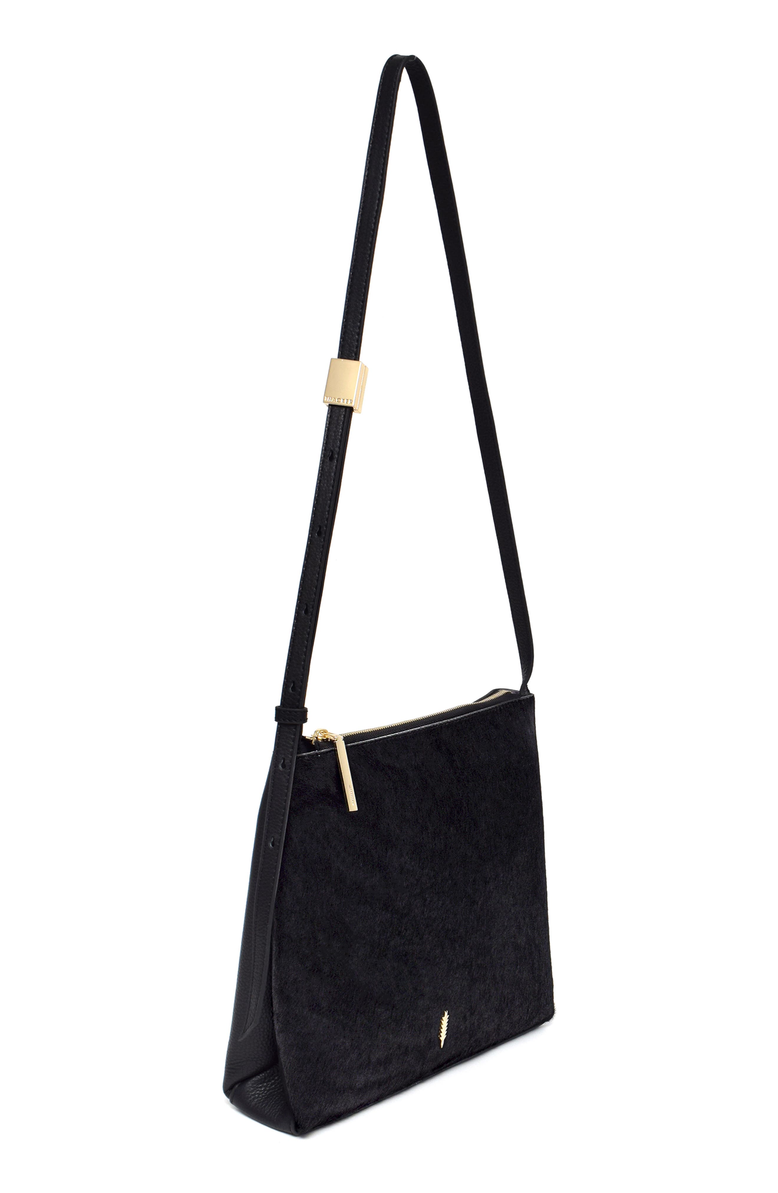 Thacker Callie Genuine Calf Hair Crossbody Bag, Alternate, color, Black