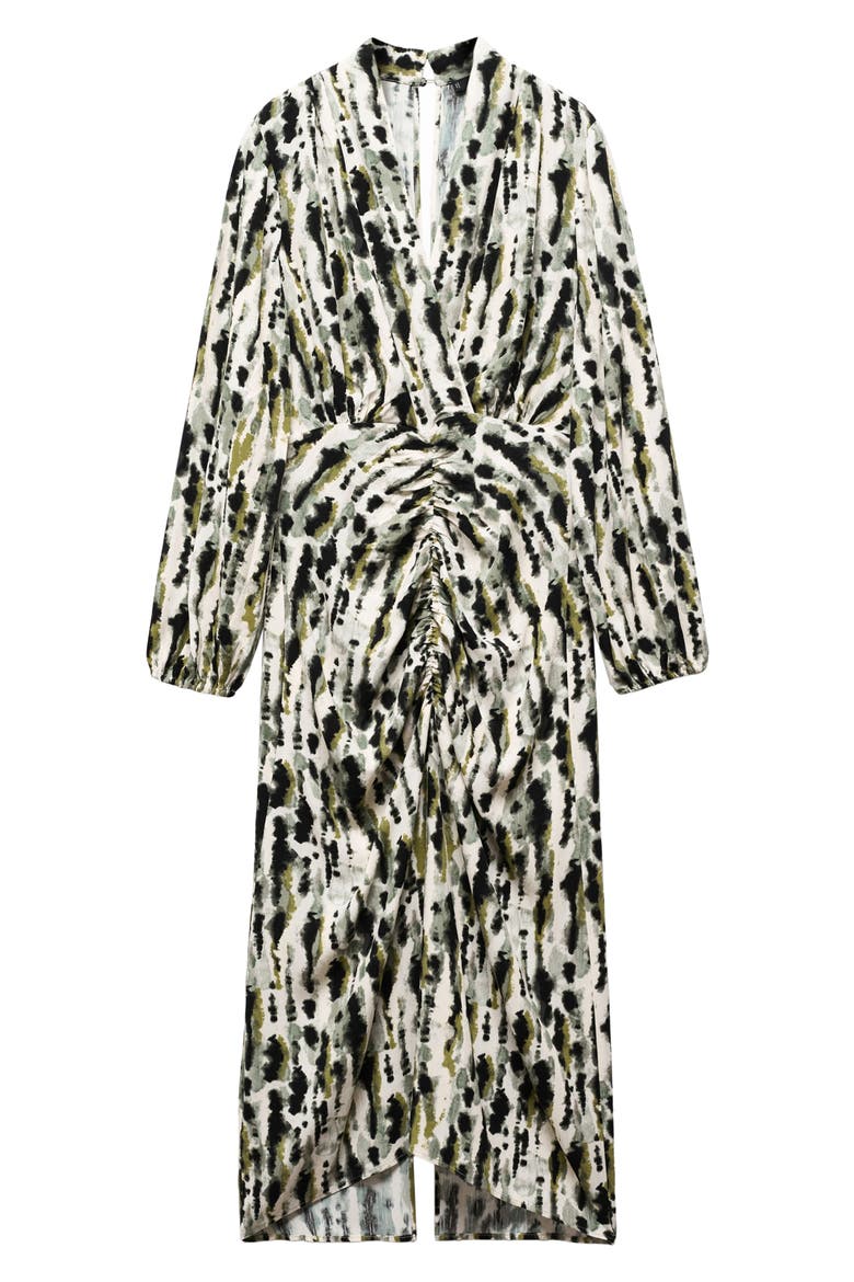 Leonor Print Long Sleeve Midi Dress, Alternate, color, WHITE/ LIGHT BEIGE
