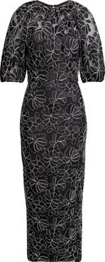 Lela Rose Naomi Floral Lace Dress