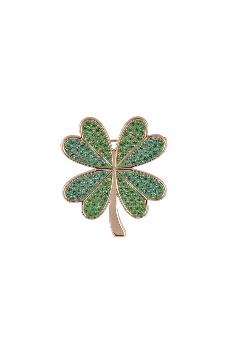 Four Leaf Clover Pin, Main, color, Green