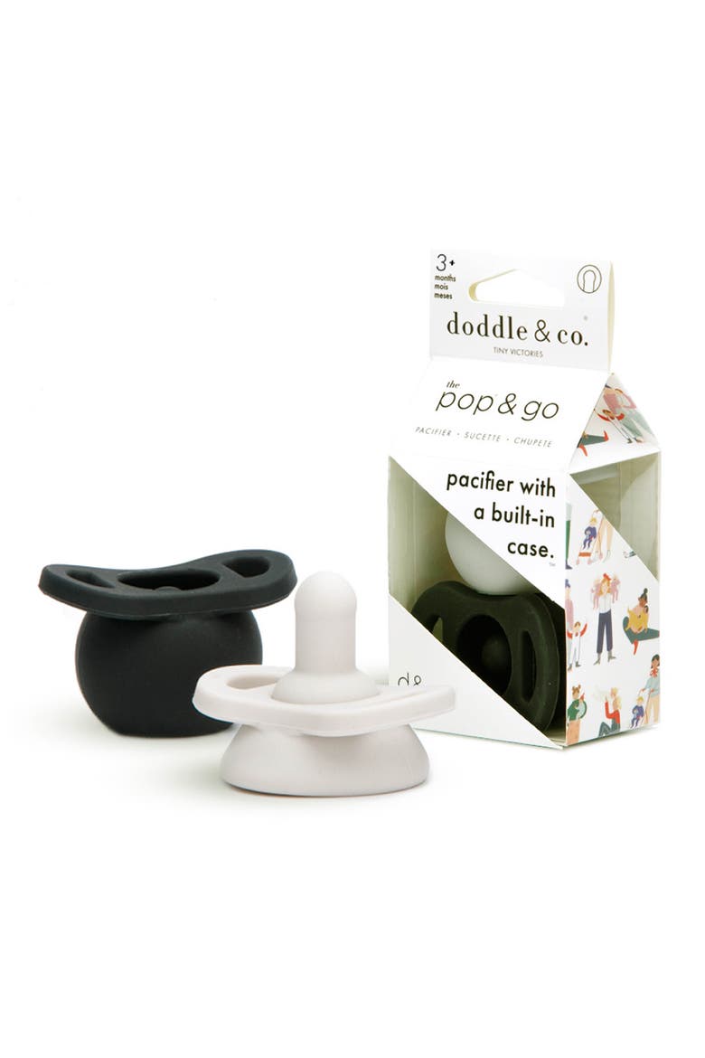 2-Pack Pop & Go Pacifier Set, Main, color, CREAM/ COAL