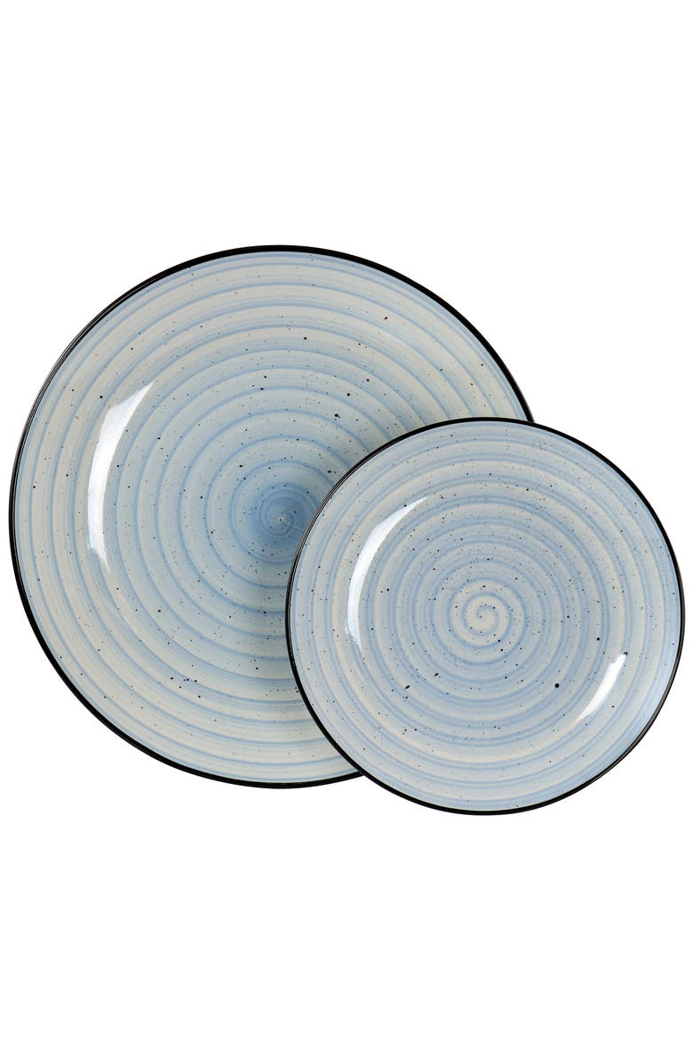 Elama Gia 24 Piece Round Stoneware Dinnerware Set, Alternate, color, White