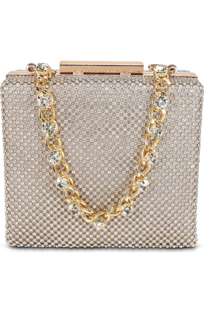 Jewel Badgley Mischka Billie Crystal Mini Box Clutch, Main, color, Gold