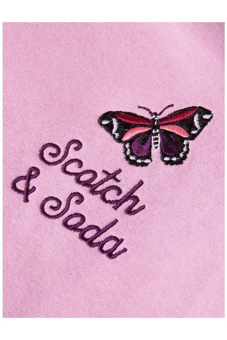 Kids' Embroidered Butterfly Fleece Sweatshirt & Pants Set, Alternate, color, PASTEL LAVENDER