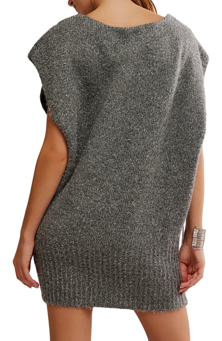 Free People Talia Sweater Minidress, Alternate, color, Castle Grey Combo