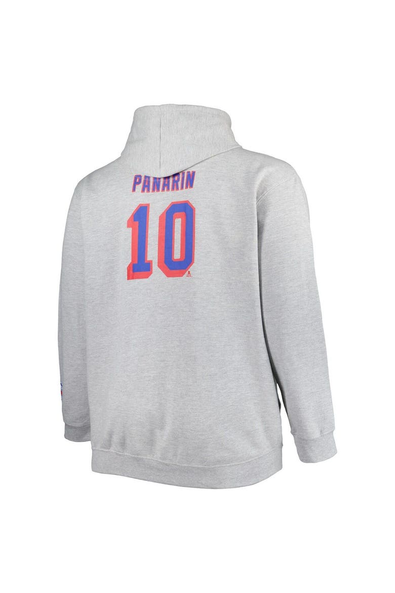 Men's Artemi Panarin Heather Gray New York Rangers Big & Tall Player Pullover Hoodie, Alternate, color, Heather Gray