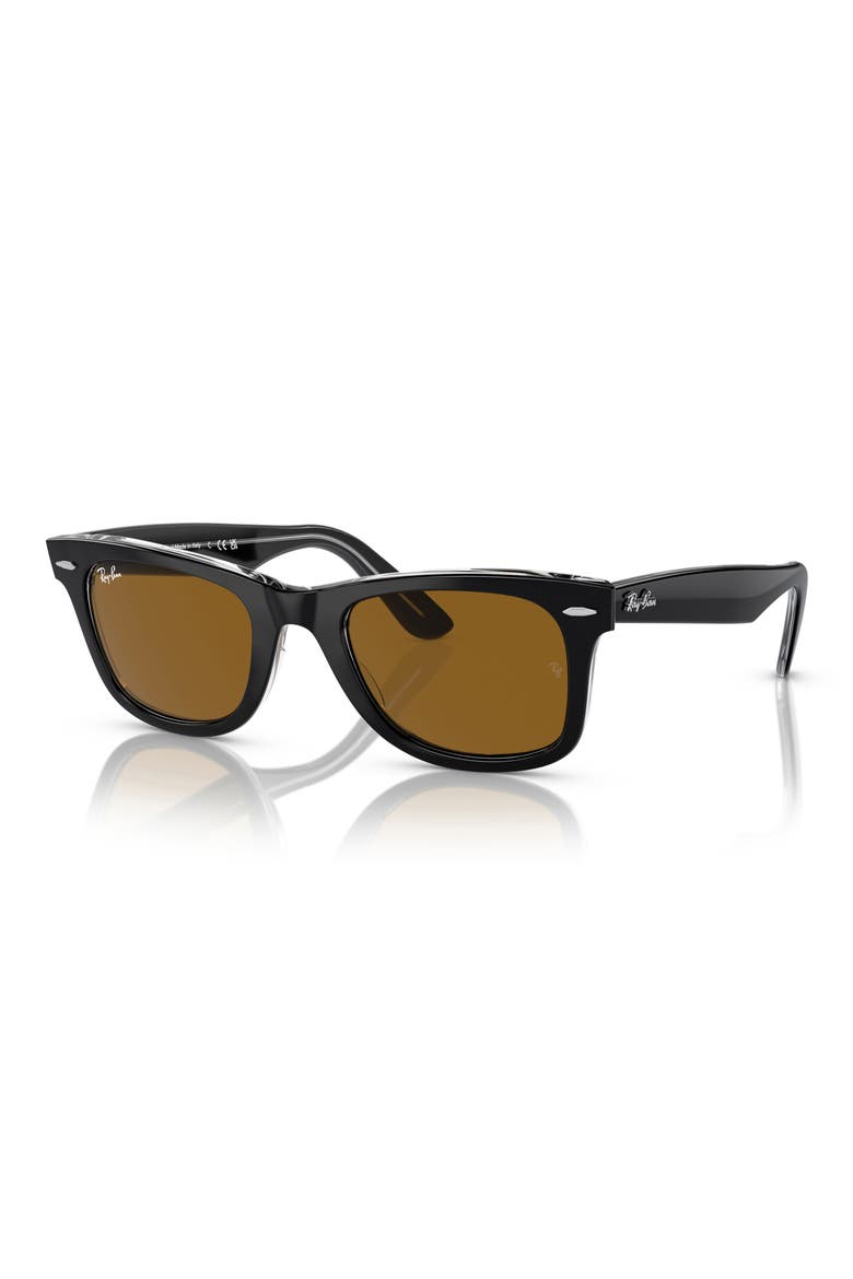 54mm Wayfarer Sunglasses, Alternate, color, BROWN