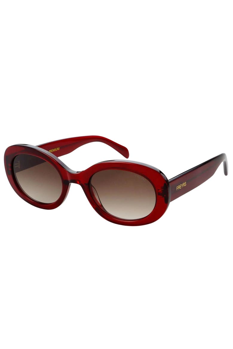 Aria Oval Sunglasses, Alternate, color, Dark Cherry