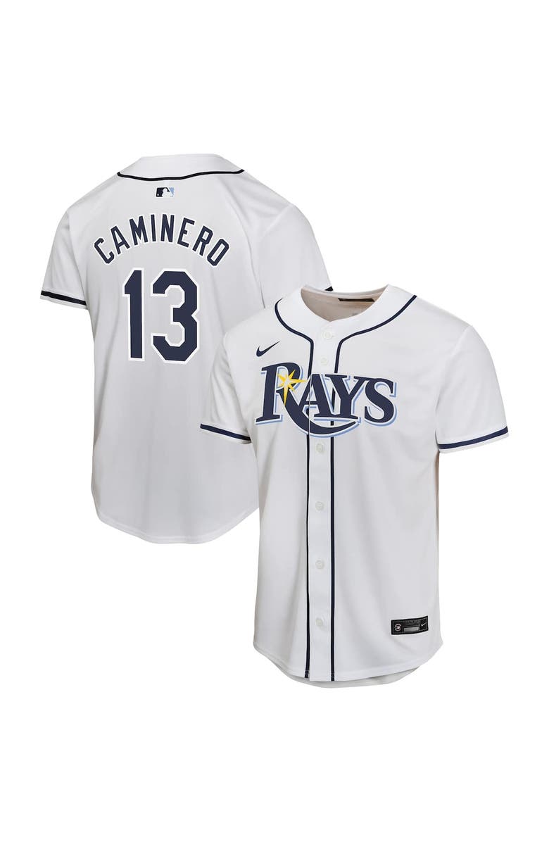 Nike Youth Nike Junior Caminero White Tampa Bay Rays Home Player Game Jersey, Alternate, color, White