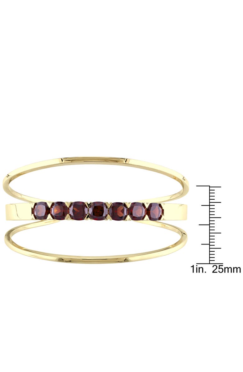 Julianna B. Garnet Cuff Bangle Bracelet 18k Gold Plated Silver, Alternate, color, Garnet