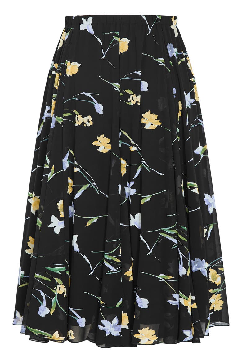 Serene Floral Print A-Line Skirt, Alternate, color, MIDNIGHT PETALS