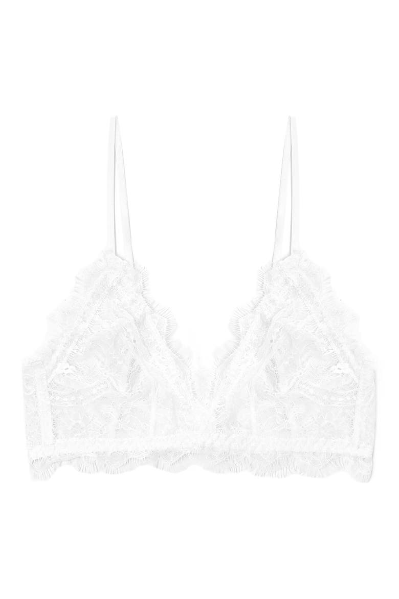 Ivory Lace Bra With Trim, Alternate, color, IVORY
