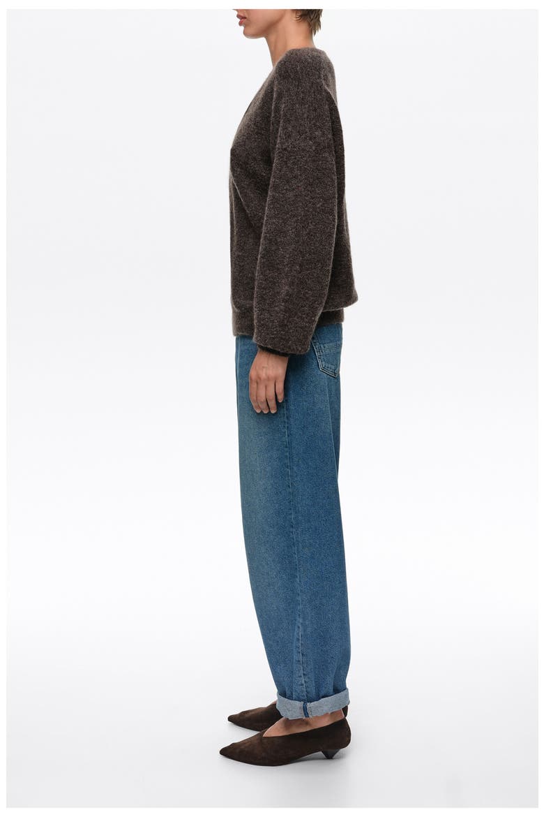 Mohair V-Neck Oversize Sweater, Alternate, color, DARK TAUPE