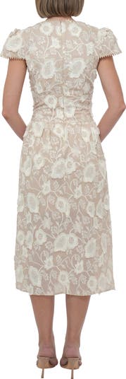 Adelyn Rae Nori 3D Embroidered Cotton Midi A-Line Dress Adelyn Rae Nori 3D Embroidered Cotton Midi A-Line Dress