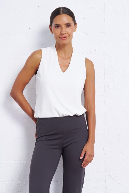 Franne Golde Luxe Stretch V-neck Sleeveless Shell
