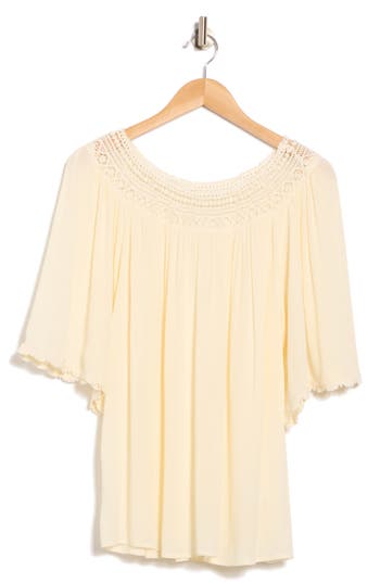 Chelsea And Theodore Lace Collar Gauze Top