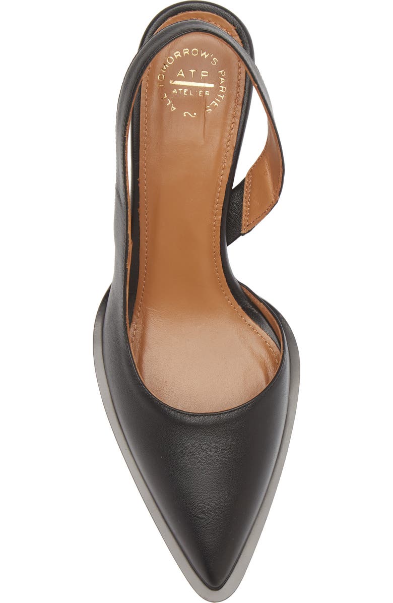 ATP ATELIER Desana Slingback Pointed Toe Half d'Orsay Pump, Alternate, color, Black