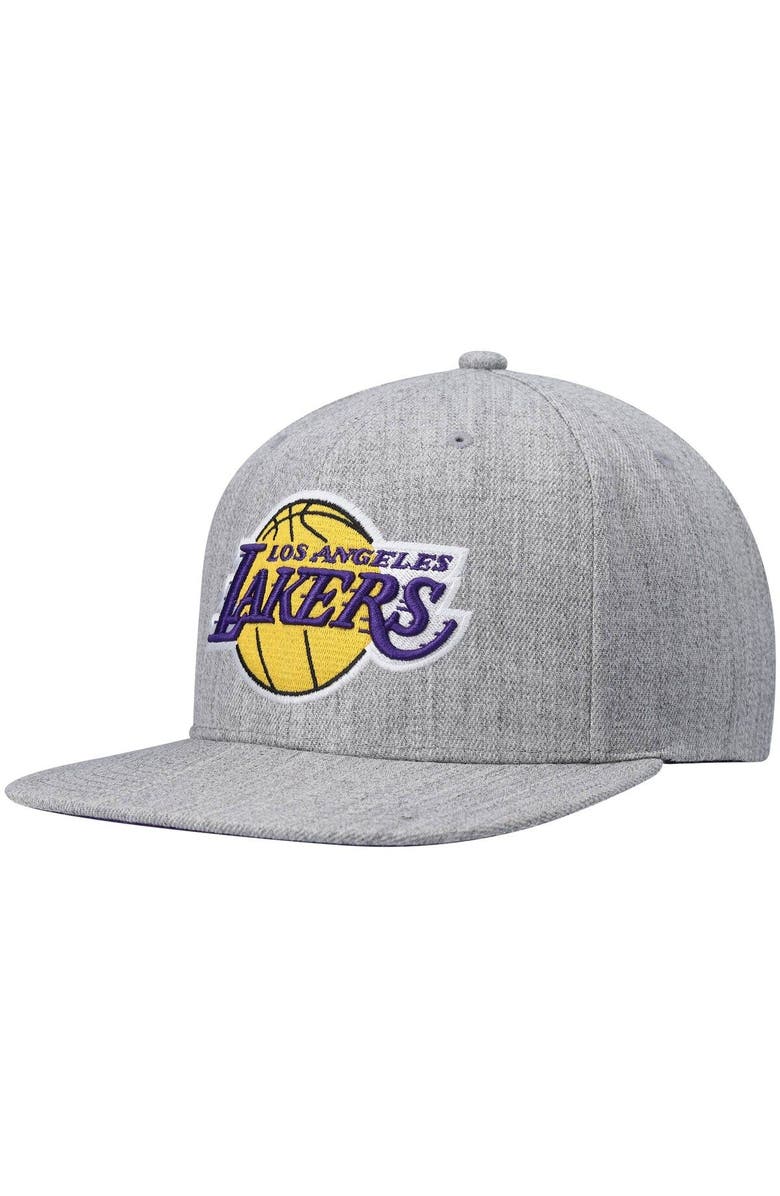 Mitchell & Ness Men's Mitchell & Ness Heathered Gray Los Angeles Lakers 2.0 Snapback Hat, Main, color, Heather Gray