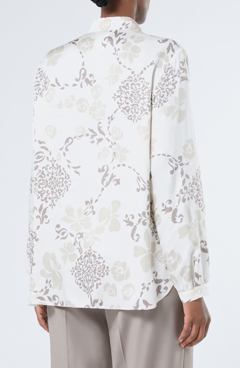 Marina Rinaldi Mixed Floral Button-Up Shirt, Alternate, color, Ivory
