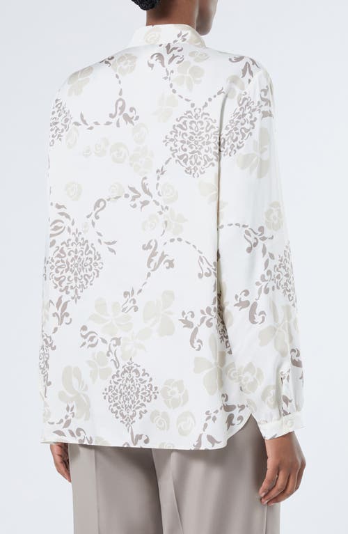 Marina Rinaldi Mixed Floral Button-up Shirt In White