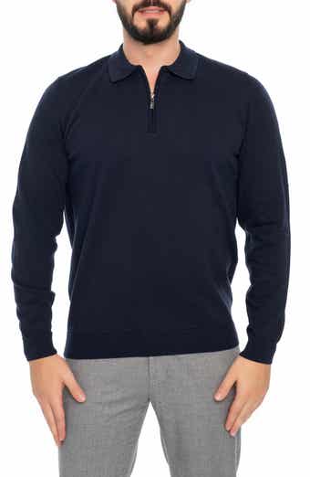 VELLAPAIS 1/4 Zip Cotton Pullover Sweater