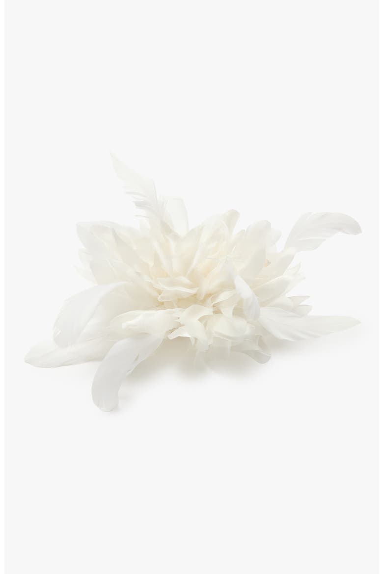 The White Dahlia Duster Floral Brooch, Alternate, color, White