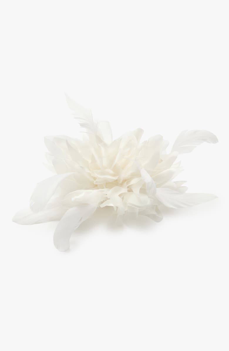 Helena Simon The White Dahlia Duster Floral Brooch, Alternate, color, White