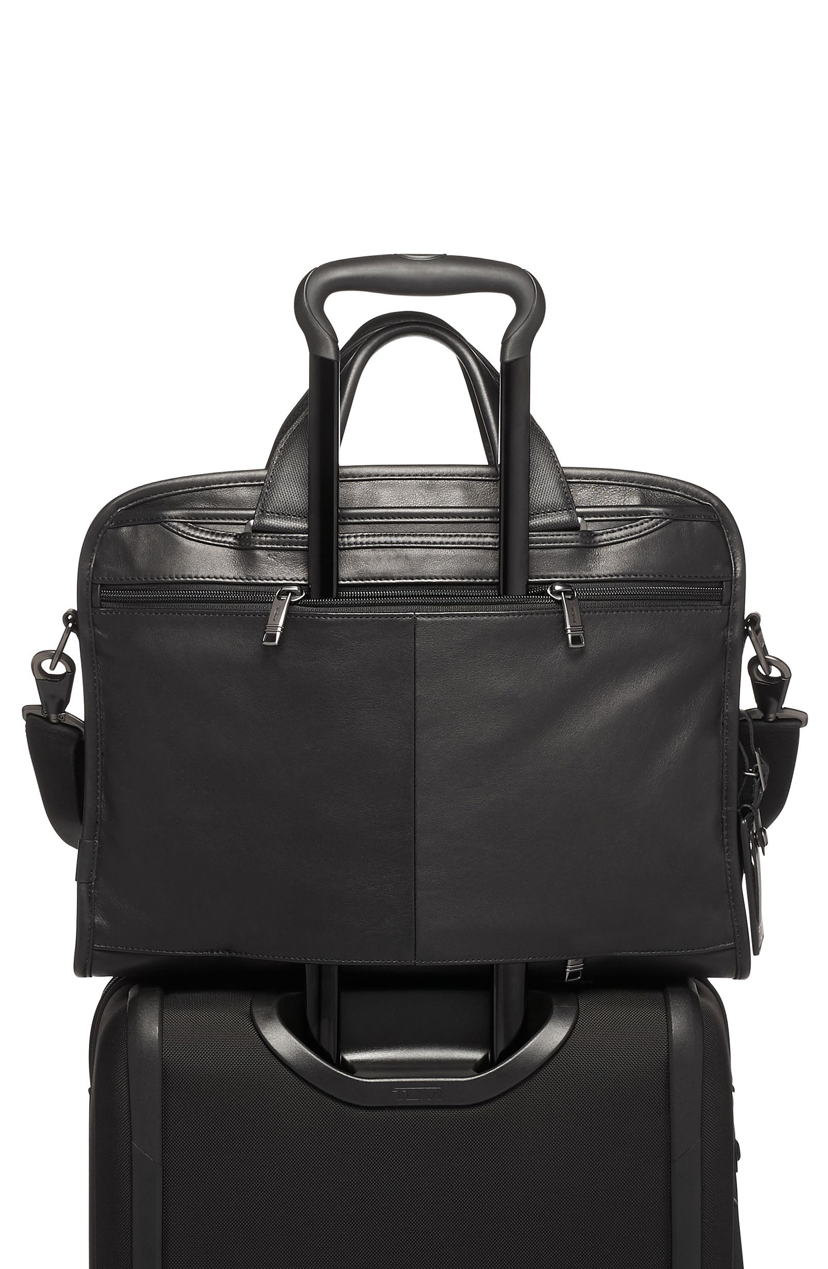 TUMI Alpha 3 Organizer Portfolio Leather Briefcase, Alternate, color, 