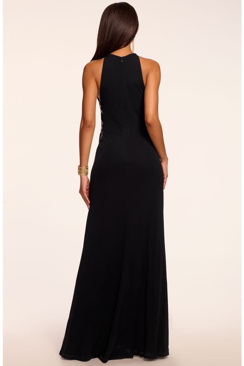 Cutout Detail Body-Con Gown, Alternate, color, BLACK