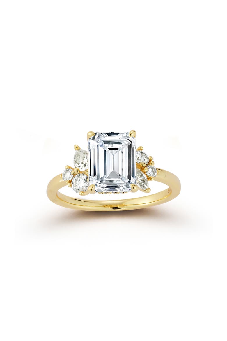 Emerald Cut Moissanite Statement Ring, Main, color, GOLD