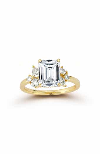 Emerald Cut Moissanite Statement Ring
