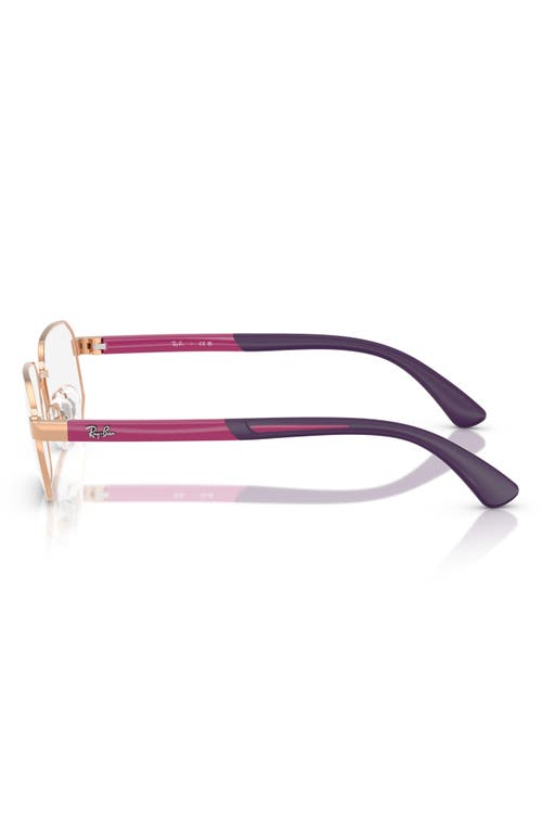 Ray Ban Ray-ban Kids' 48mm Irregular Optical Glasses In Rose Gold