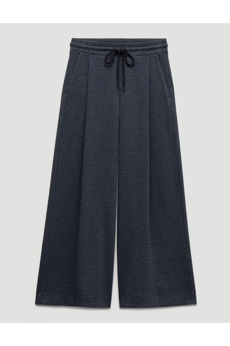 Taylor Check Wide Leg Jersey Pants, Alternate, color, Dark Charcoal
