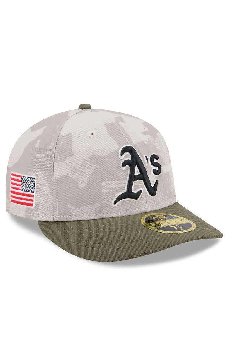 New Era Men's New Era Light Beige/Olive Athletics 2025 Armed Forces Day Low Profile 59FIFTY Fitted Hat, Main, color, Light Beige