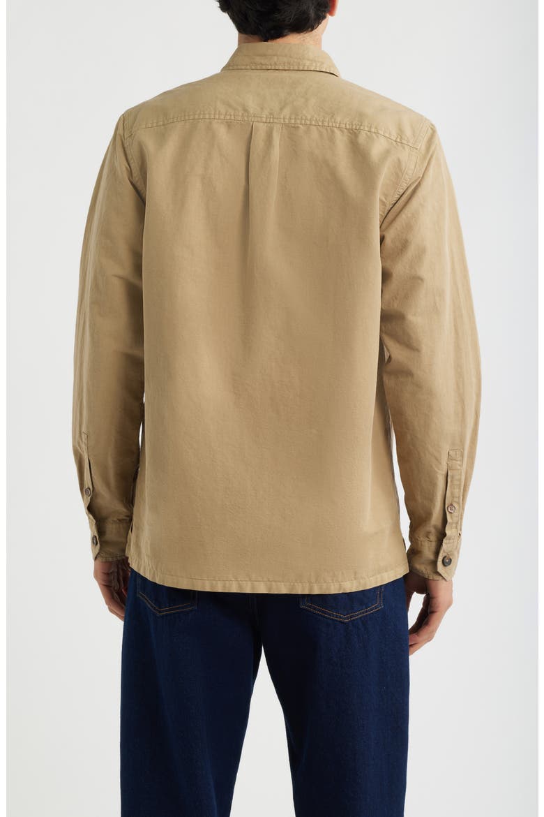 Cotton & Linen Button Up Shirt, Alternate, color, 61 MEDIUM BEIGE