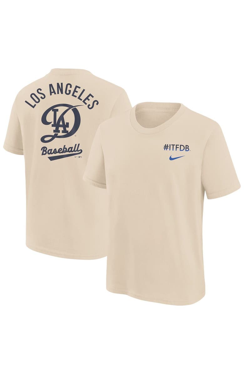 Nike Youth Nike  Natural Los Angeles Dodgers City Connect T-Shirt, Main, color, 