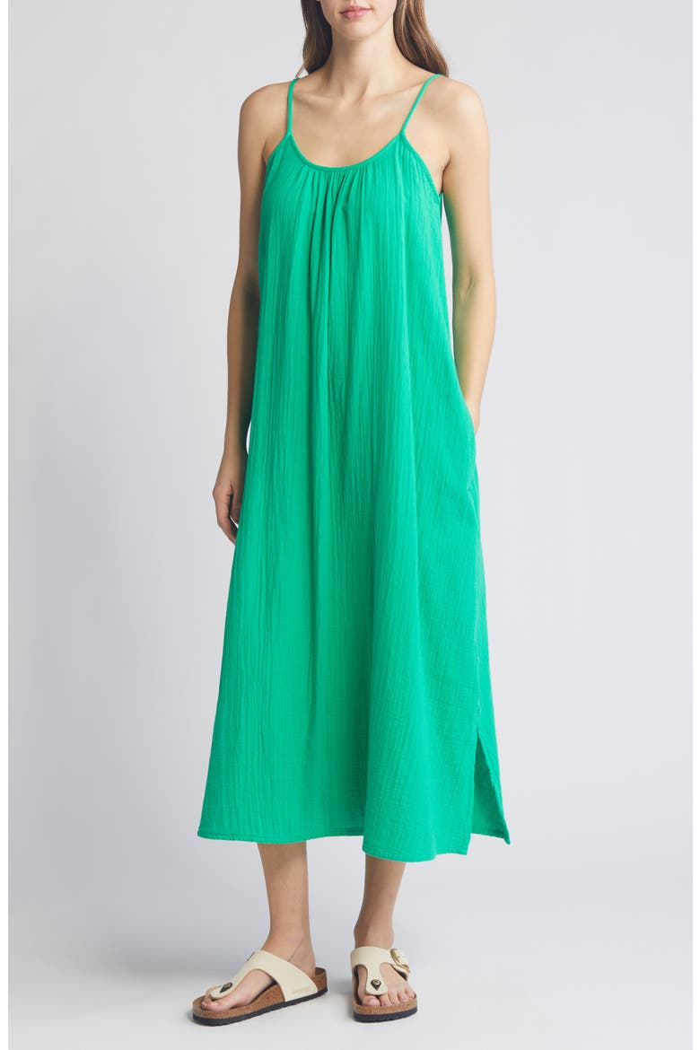 Cami Midi Dress, Main, color, GREEN BRIGHT
