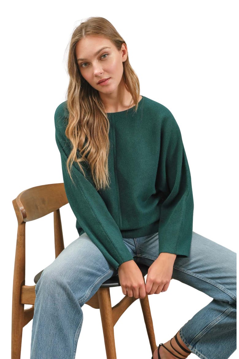 Boatneck Sweater, Alternate, color, HUNTER GREEN