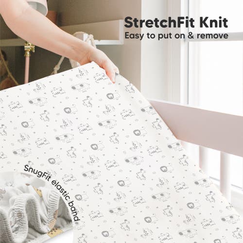 Keababies Isla Fitted Mini Crib Sheets In Bumble Bear