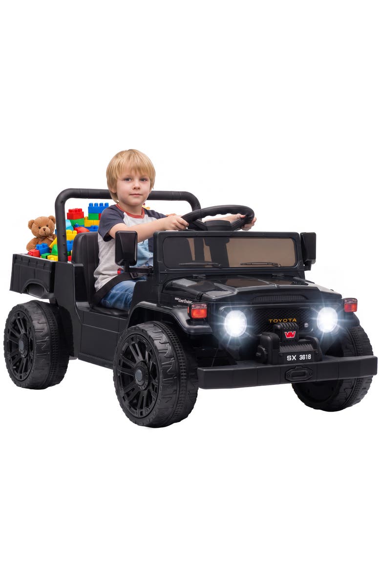 Licensed Toyota Pickup Ride on Truck, 24V Kids Electric Car with Dual Motors, Up to 3.7MPH, Parent Remote Control, Main, color, Black