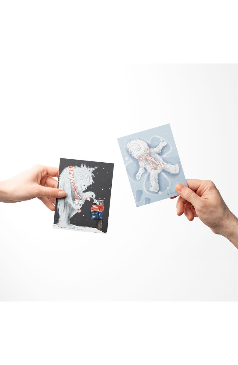 Ramus & Co Yeti Snow Angel, Yeti Mail, Yeti Cooking Winter/Holiday/Christmas Greeting Card Pack Sets, Alternate, color, Multi-Pack