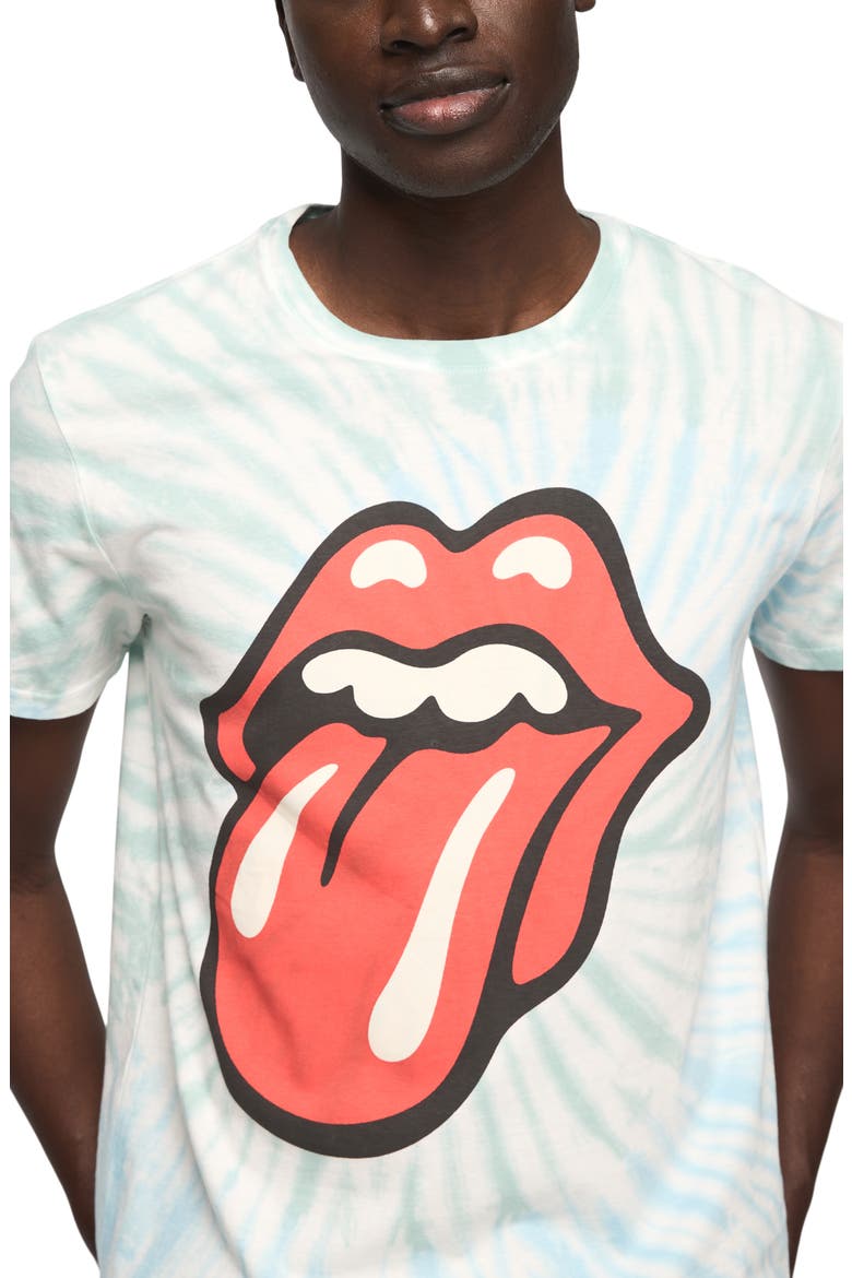 Rolling Stones Graphic Tie Dye Cotton T-Shirt, Alternate, color, BLUE MULTI