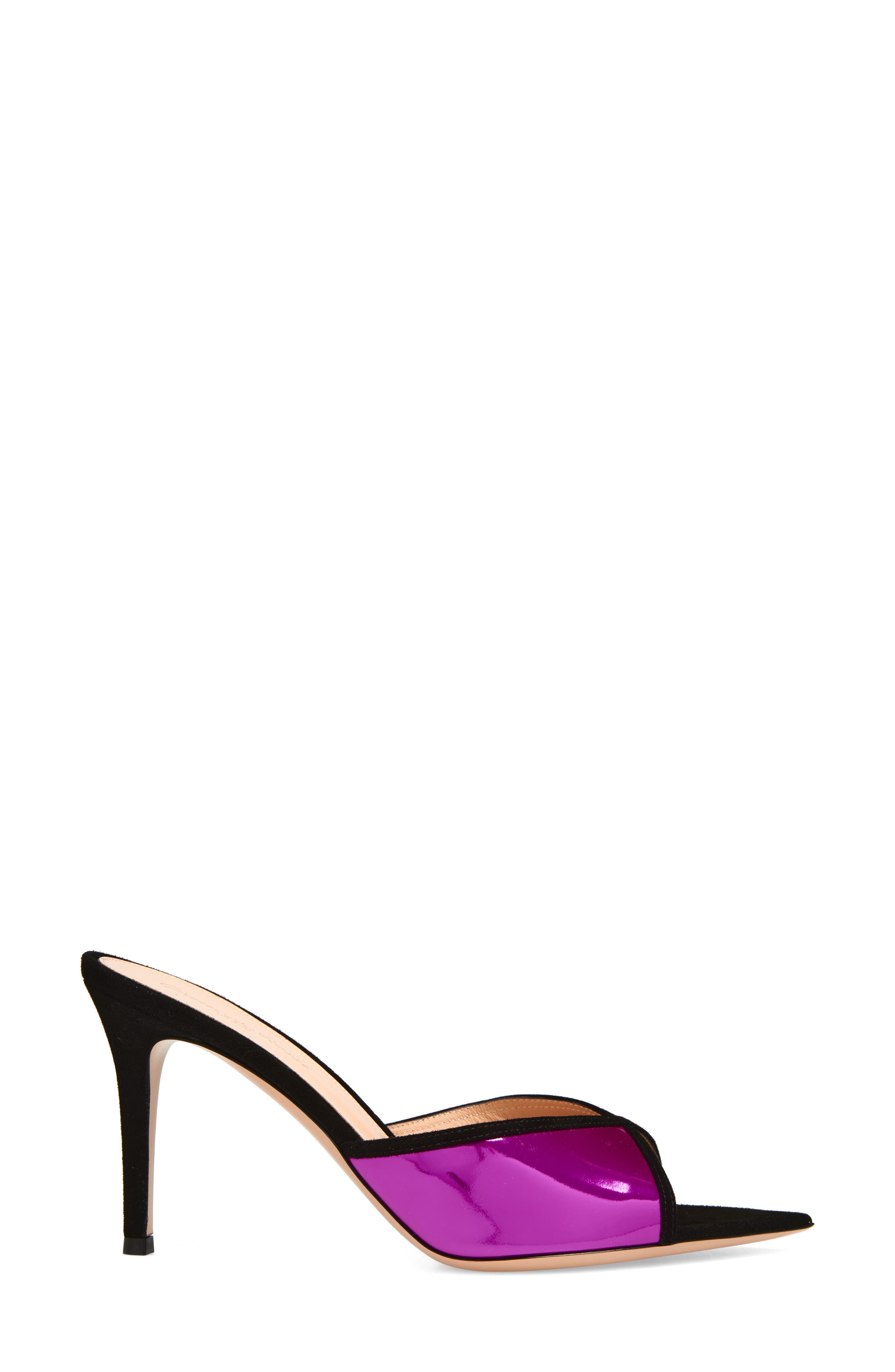 Gianvito Rossi Pointed Toe Sandal, Alternate, color, Black Bloom Freesia