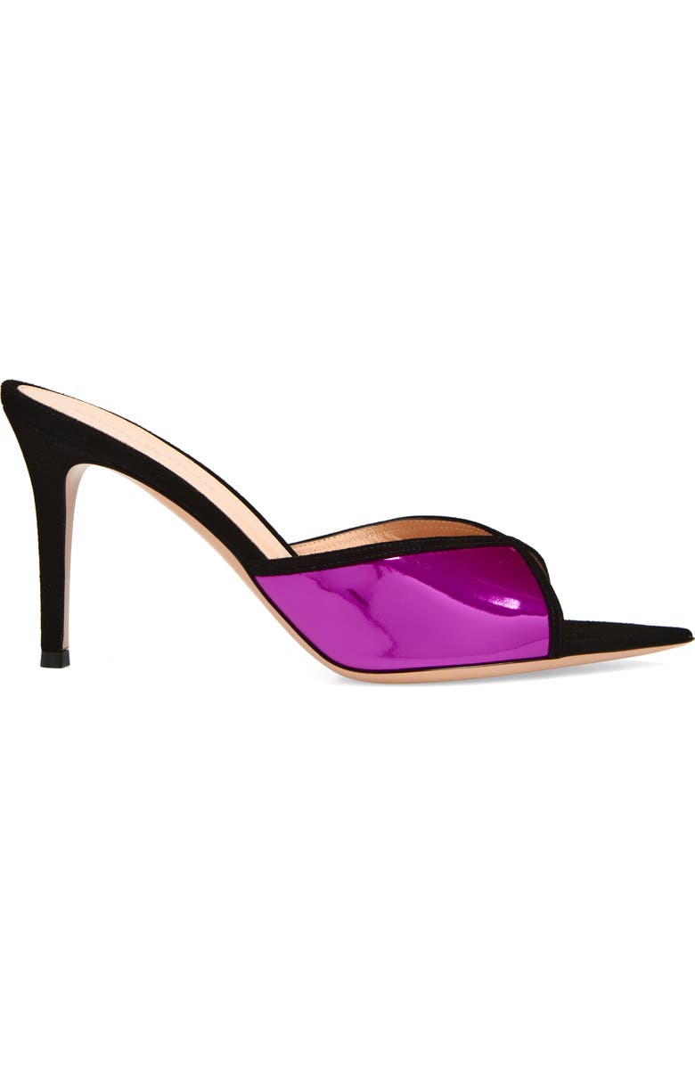 Gianvito Rossi Pointed Toe Sandal, Alternate, color, Black Bloom Freesia
