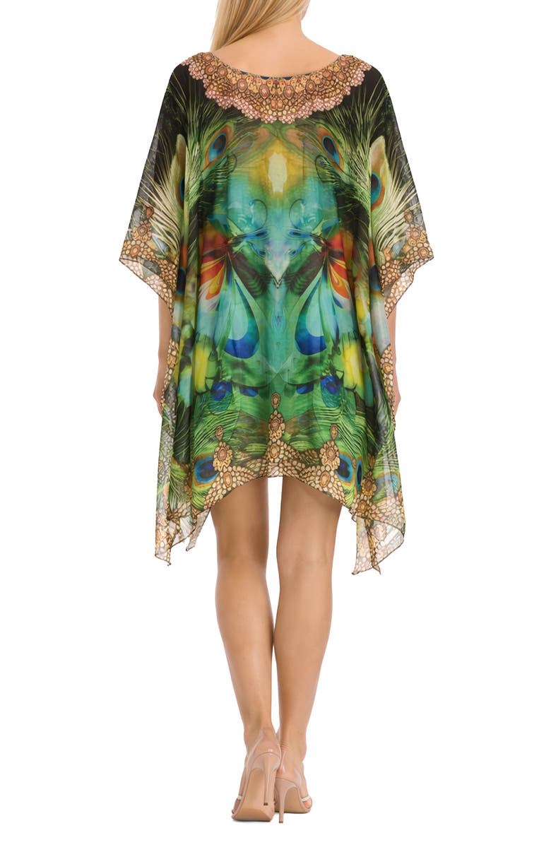 RANEES Short Cover-Up Poncho, Alternate, color, Green