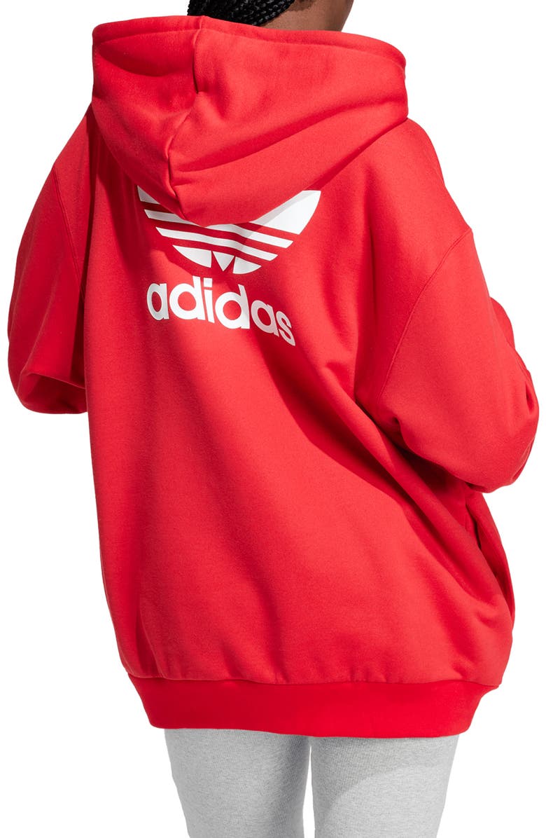 adidas Adicolor Trefoil Oversize Hoodie, Alternate, color, 